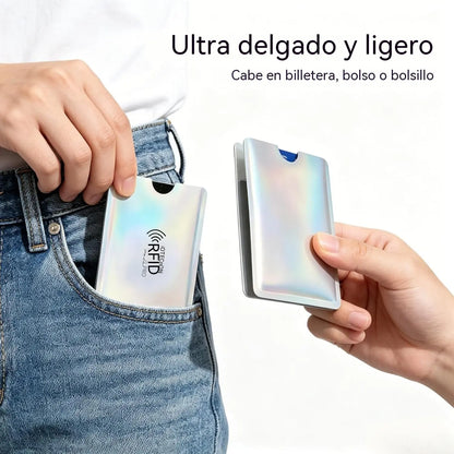 【8 piezas】🔒 8 Fundas con Bloqueo RFID para Tarjetas – Protección para Tarjetas Bancarias e Identificación