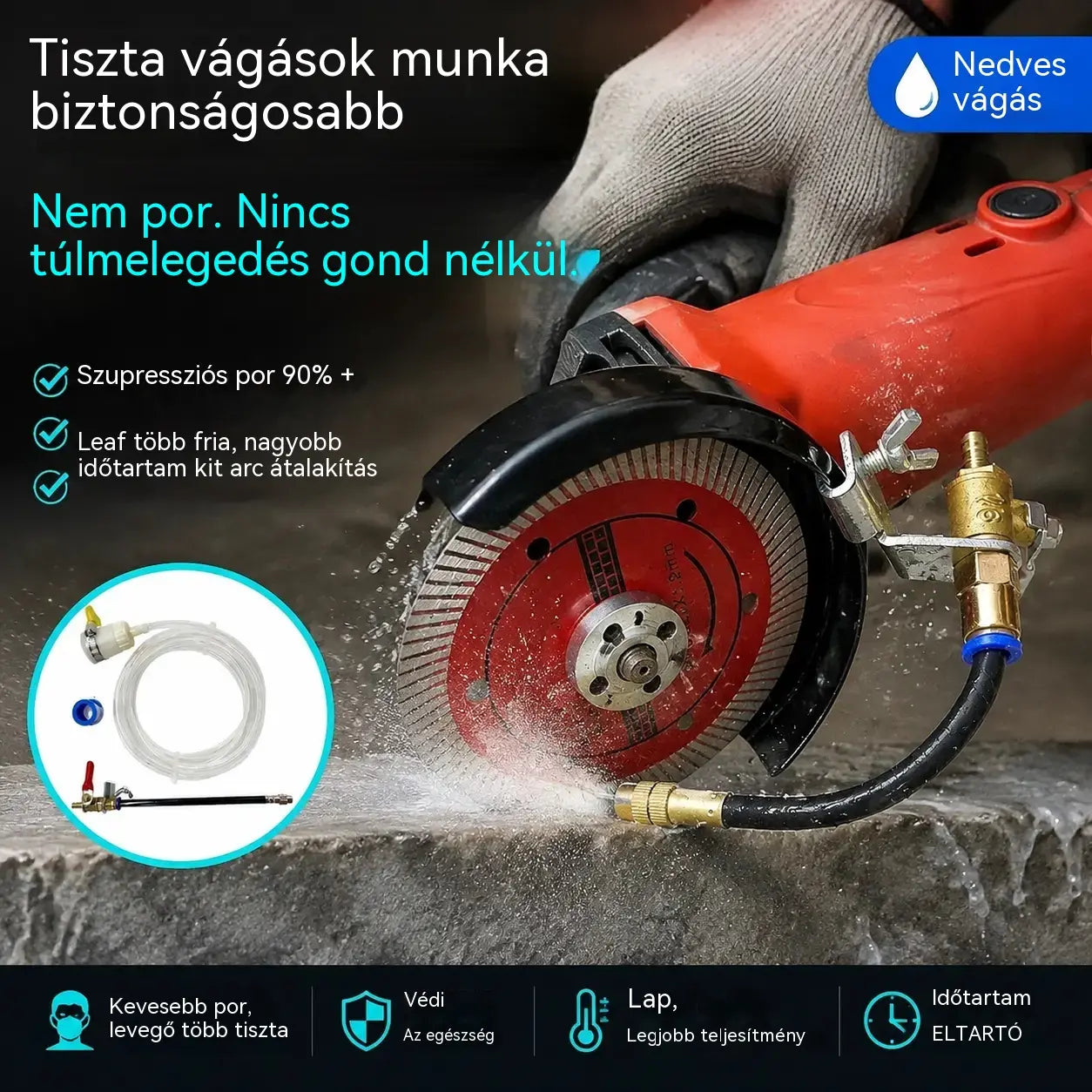 🔧 50% KEDVEZMÉNY KORLÁTOZOTT IDEIG! ✨ Vízpermetező a vágógépek portalanításához: két szórási mód, rugalmas alumínium cső, rozsdamentes 💧