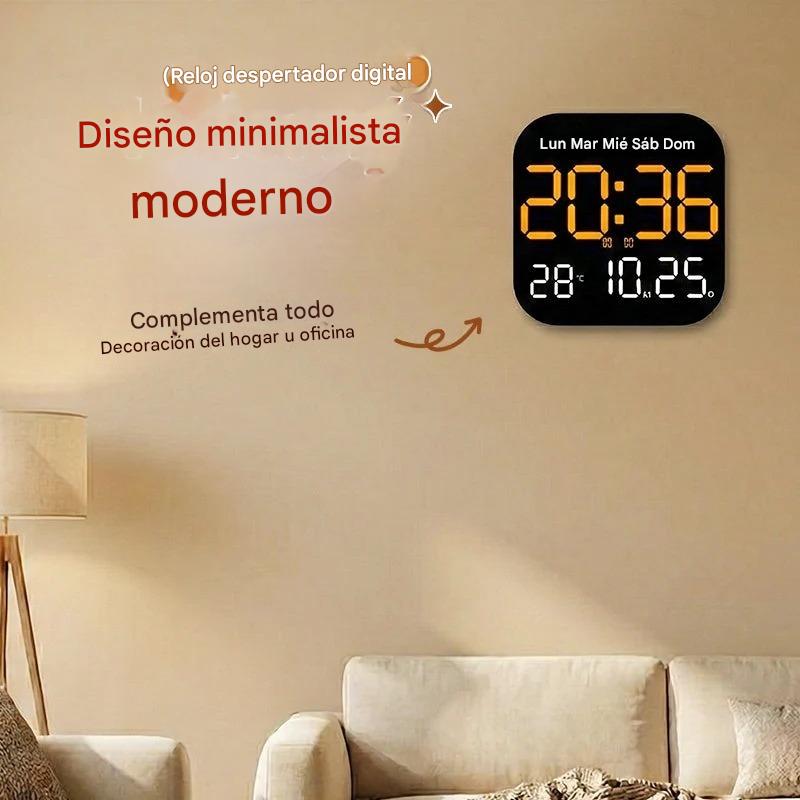 Reloj digital para el hogar y la oficina: ¡despierte suavemente y olvídese de las alarmas molestas! Brillo ajustable, funcionamiento silencioso por la noche. También muestra la temperatura. Un compañero fiable para su día a día. 🌙