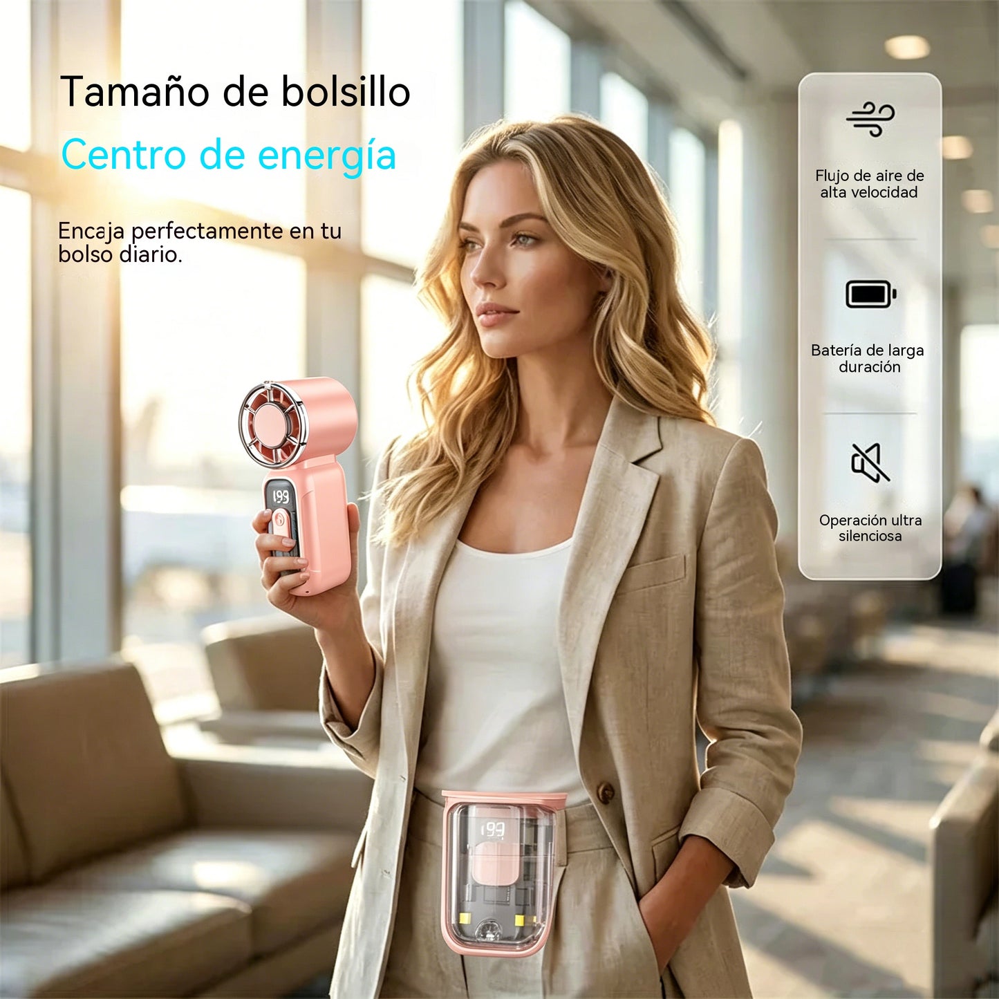 50% DE DESCUENTO💨Ventilador pequeño, portátil, duradero y práctico con alta velocidad❄️