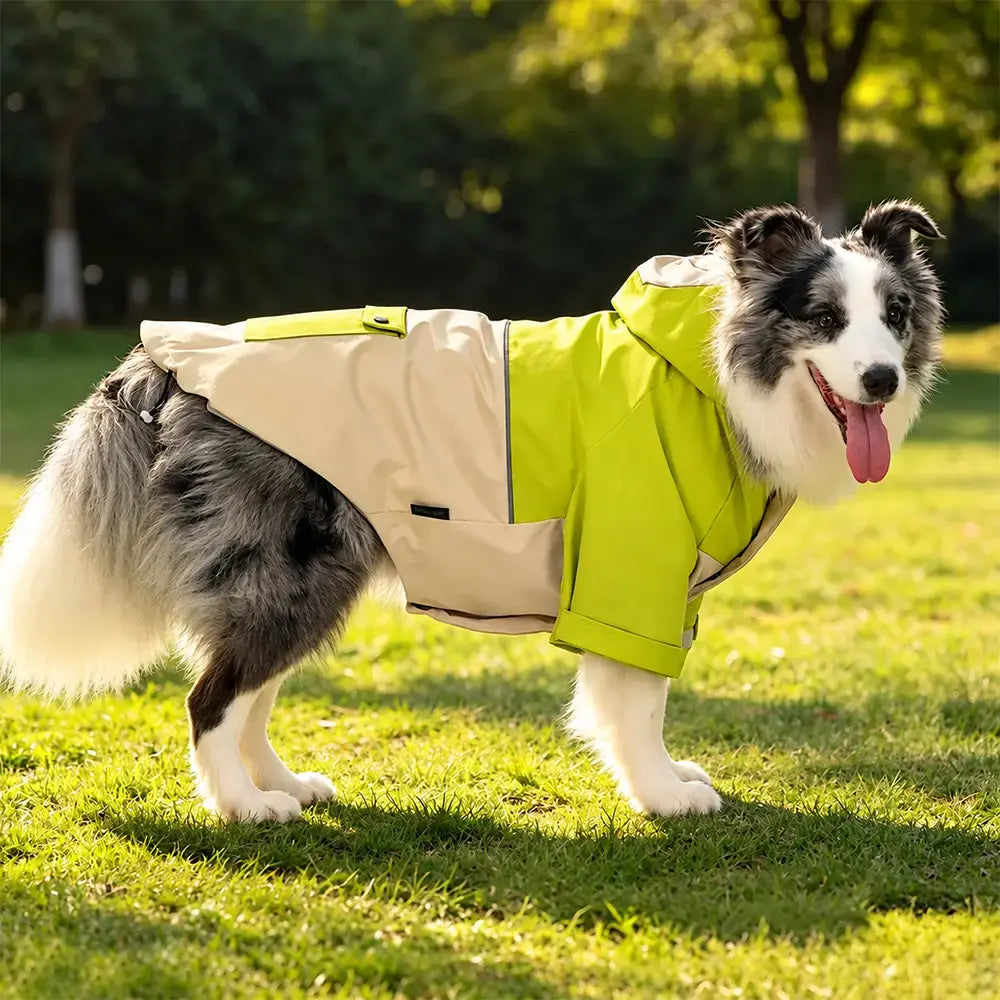 🐶🌧️ Chubasquero para Perros con Capucha | Chaqueta Impermeable y Cortavientos para Perros Grandes en Otoño e Invierno