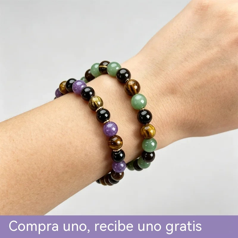 🎁 ¡Compra 1 y llévate 1 GRATIS! 🖤 Pulsera de Obsidiana Negra – Símbolo de Protección, Fortuna y Prosperidad