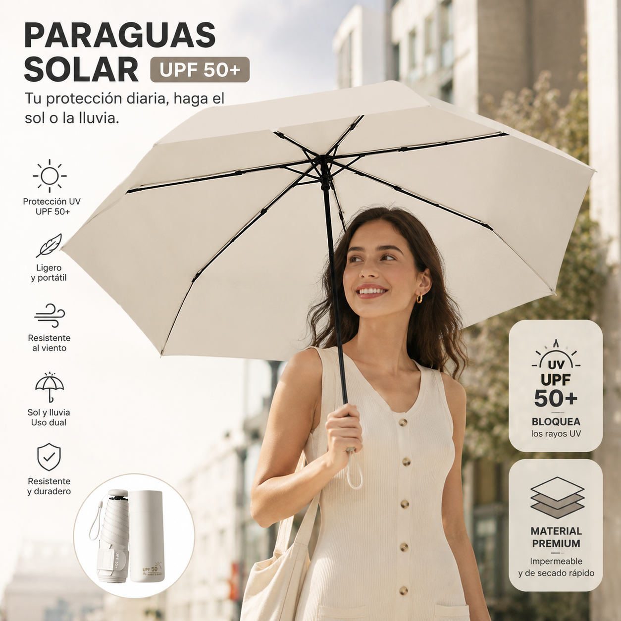 ✨50% DE DESCUENTO🏆 Paraguas/sombrilla ultraligera y portátil para todo tipo de clima