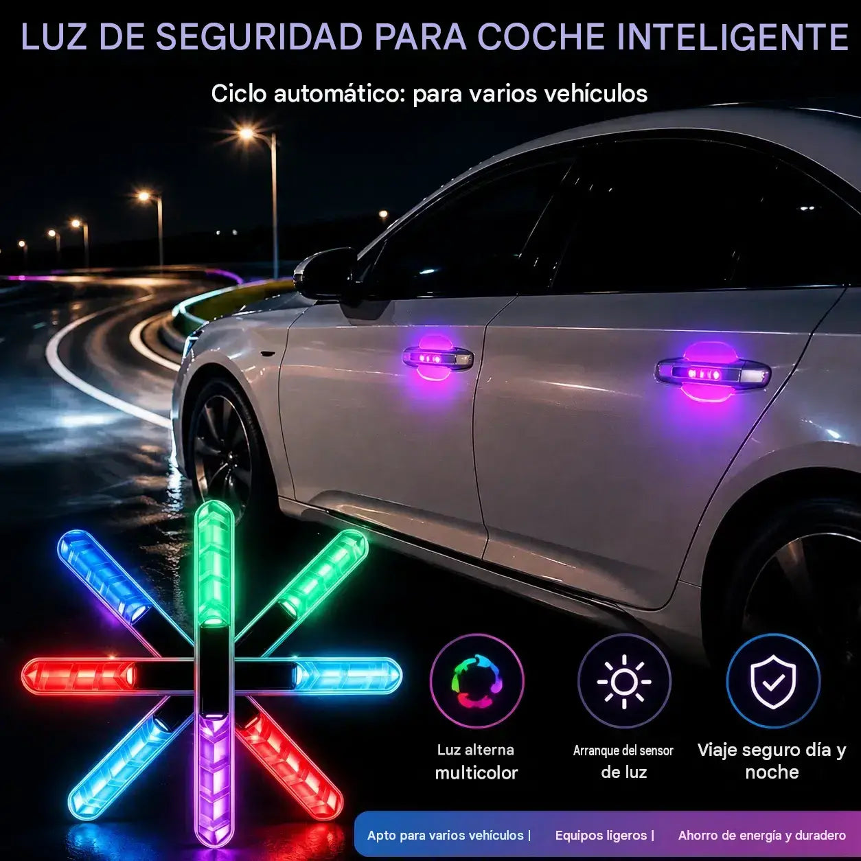 🔥4 unidades por 28 euros ✅💥Luces LED anticolisión intermitentes multifuncionales para puertas, aptas para coches y motocicletas