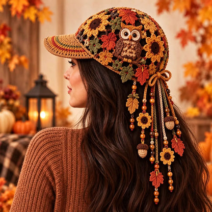 🧶🧢Gorra de béisbol de ganchillo para mujer, ideal para otoño.