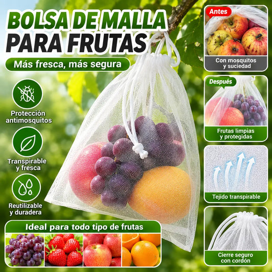 【50 piezas】Red de insectos para moscas de frutas, red de protección de árboles de paisaje para pájaros, bolsas de red de jardín para proteger flores, plantas, frutas, verduras