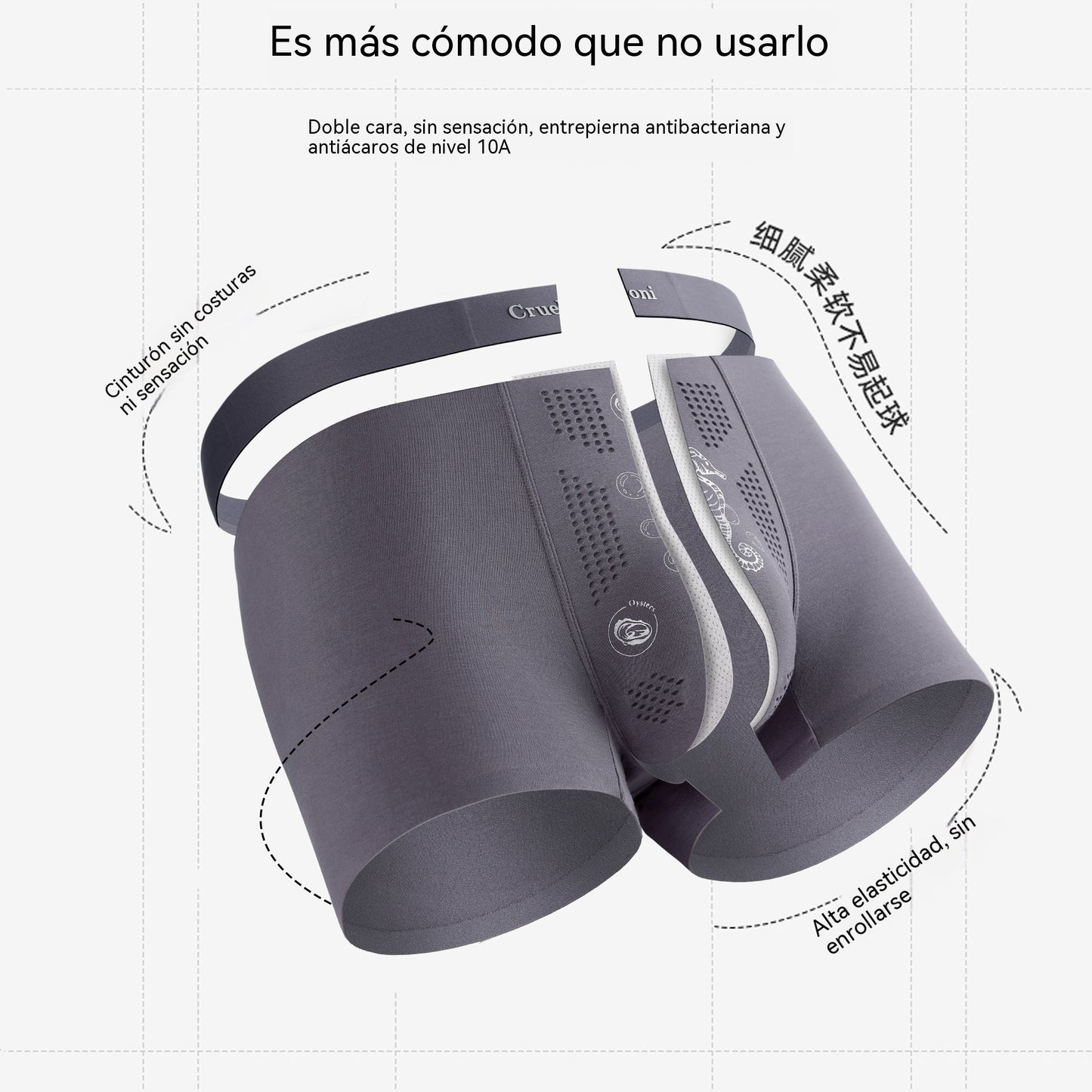 [L-4XL] Nueva ropa interior ligera para hombre 2026: absorbe la humedad, transpirable y antibacteriana