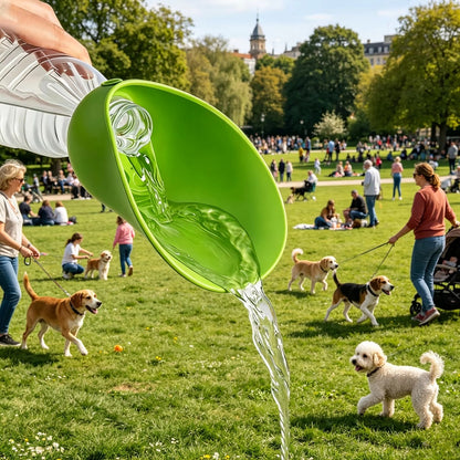 🐕‍🦺🐕Este dispensador de agua portátil y plegable de silicona para mascotas se puede usar con botellas de agua mineral, lo que facilita su uso al aire libre.