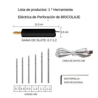 🏆Mini taladro manual eléctrico USB, mini amoladora eléctrica DIY