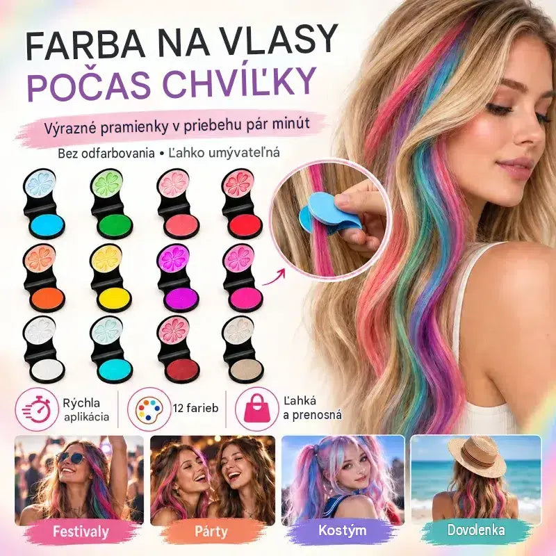 🌈🪮Kompaktna barva za lase v prahu z 12 odtenki za hitro barvanje