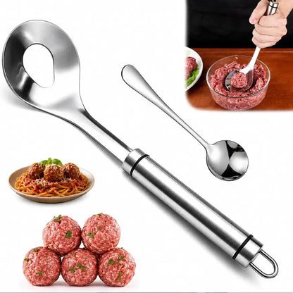 🍖 【2 piezas】Molde para albóndigas de acero inoxidable 304 – ideal para hacer albóndigas de carne y de pescado, perfecto para cocinar en casa 🥄