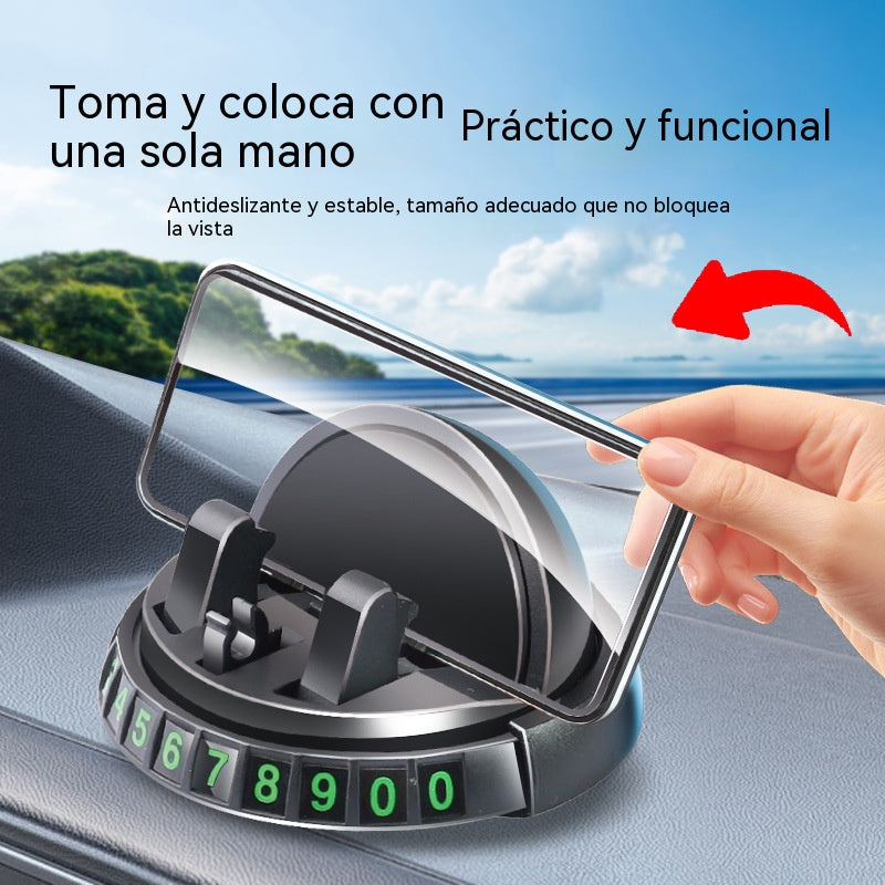 🔥Compra 1 y llévate 1 gratis🔥【2 pieza 】Soporte para teléfono de coche con tapa abatible y cierre magnético, número de teléfono en la parte posterior.