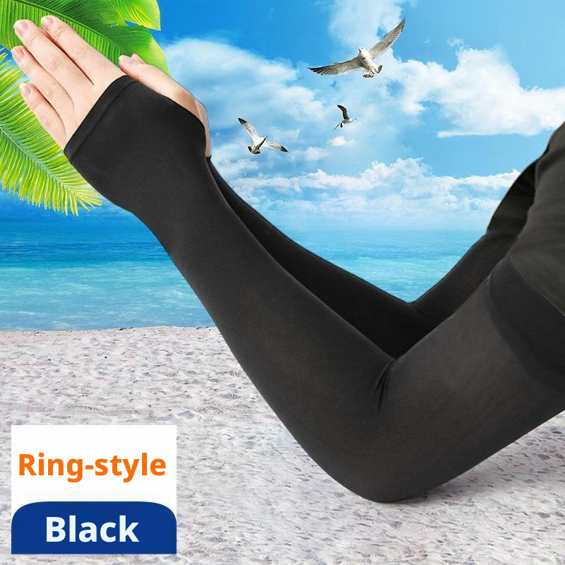 [Compra 1, llévate 3 gratis]【4 pares 24 €】 Calentadores de brazos unisex de seda helada con protección UV UPF50+
