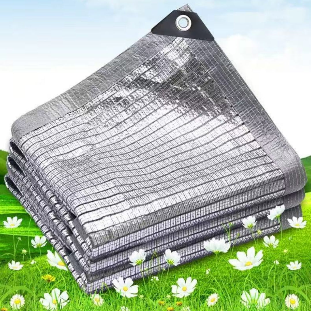 【200*300cm】Malla de sombreo de papel de aluminio: aislamiento térmico, antienvejecimiento, protección solar para el cultivo y la plantación de flores en balcones al aire libre.