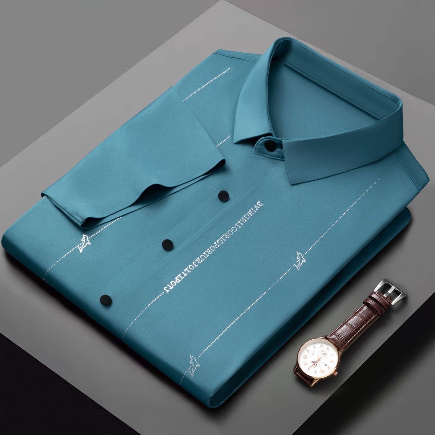 【M-4XL】Camisa de manga corta con alta elasticidad, sin arrugas y sin necesidad de planchar.