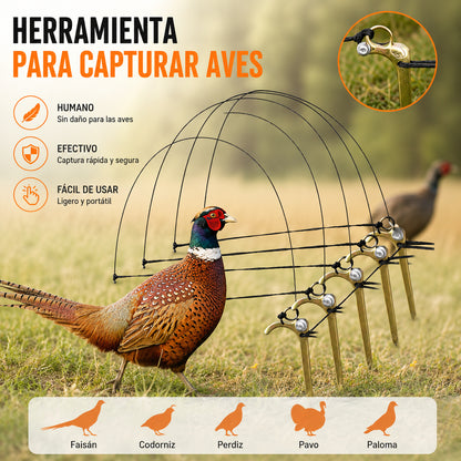 【Compra 5 y obten 5 gratis】【10 piezas】 Trampa para pájaros de tamaño mediano, adecuada para pollos, faisanes, ánades reales, perdices y patos.
