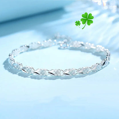 💖Új divatos 925 sterling ezüst női karkötő🍀