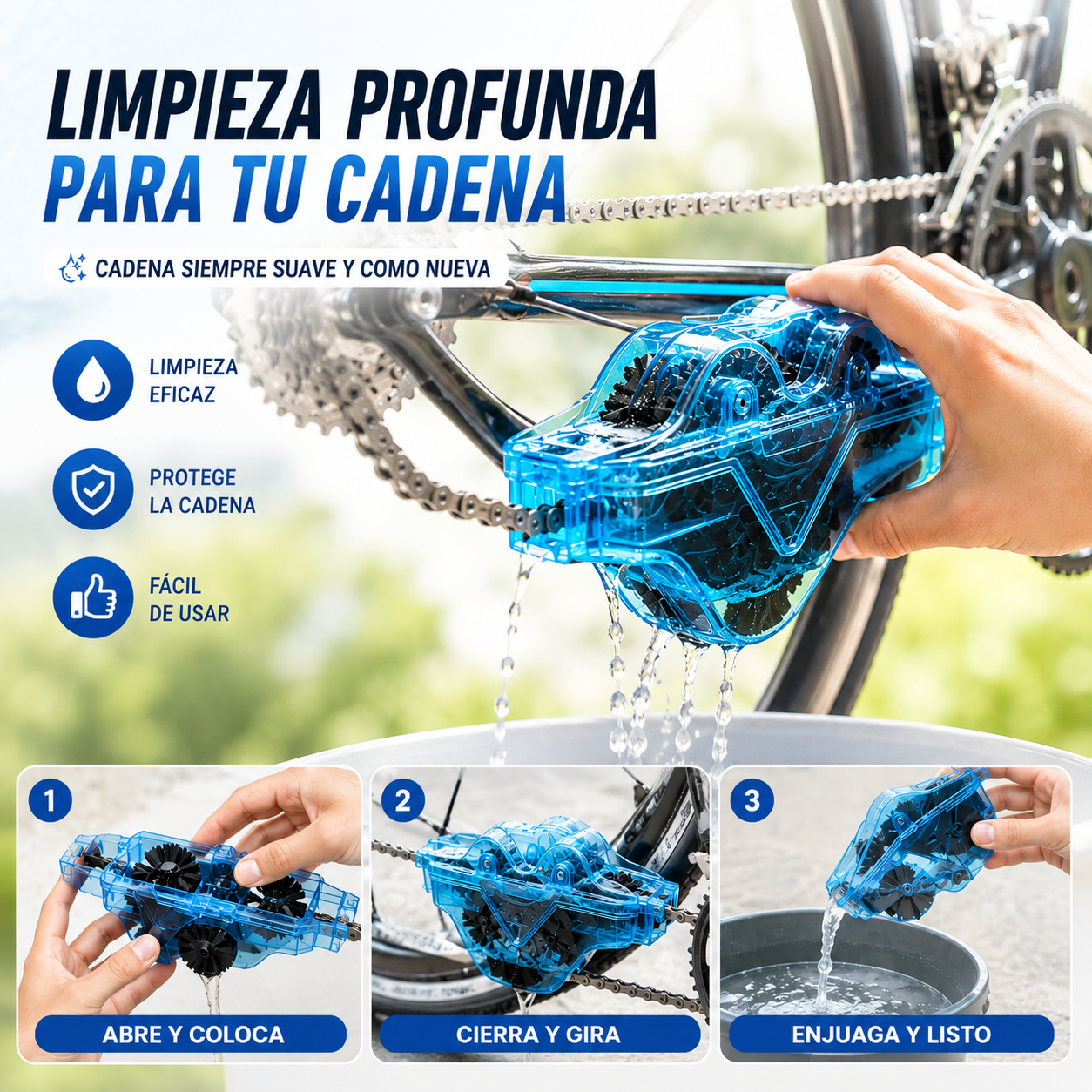 📢📢 ¡50% de descuento! ⏰ Cepillo para limpiar la cadena de la bicicleta
