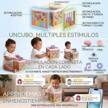 Teclado electrónico multifuncional 5 en 1, un juguete musical educativo para la primera infancia que ayuda a desarrollar la coordinación mano-ojo.