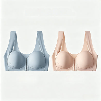 【Juego de 2 piezas】[S-2XL】Sujetador de tallas grandes para mujer, con efecto *push-up* y reductor, que ofrece una gran sujeción y copas moldeadas sin costuras【40-90kg】