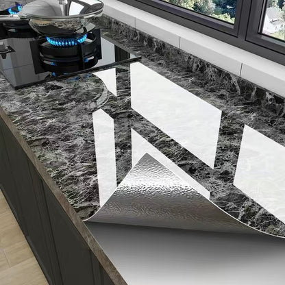 Papel pintado autoadhesivo imitación mármol: adhesivos de pared decorativos, impermeables y resistentes a la humedad, ideales para salones familiares.