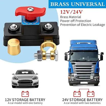 【Universal 12/24V】 Nuevo interruptor de corte de energía para batería de automóvil, protección contra fugas, protector de cuchilla de corte de energía total del vehículo