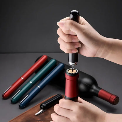 Abrebotellas de aire a presión【Sacacorchos + Tapón de vacío para vino + Vertedor de vino】