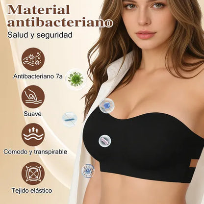 🌸🎁Conjunto de 3 sujetadores sin tirantes con efecto push-up e invisibles en tirante.