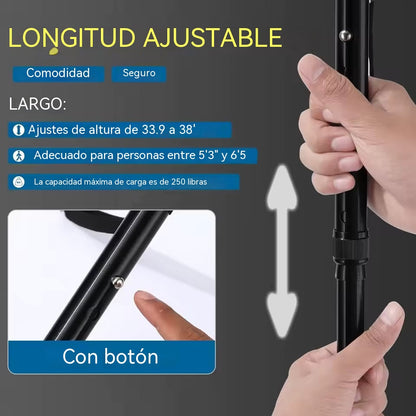 🧓👍Bastón telescópico plegable para exteriores, diseñado para personas mayores, con función de iluminación y alarma.