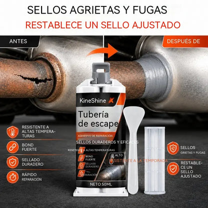 🥳💞 ¡Más de 50.000 unidades vendidas! ⭐🔧 Masilla reparadora de escapes de alta temperatura: especialmente formulada para acero; proporciona una unión fuerte y duradera que resiste el calor y la vibración extremos. 🚗✅