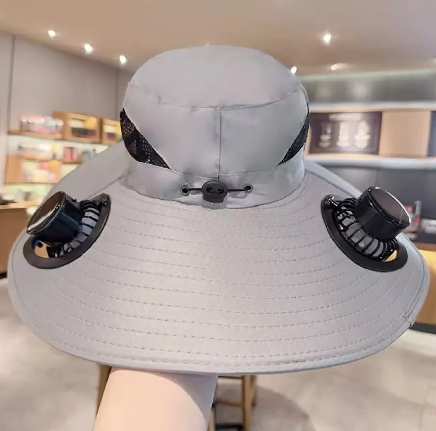 sombrero de sol de doble abanico