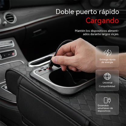Multifunktsionaalne auto käetugi LED-meeleoluvalgustusega.