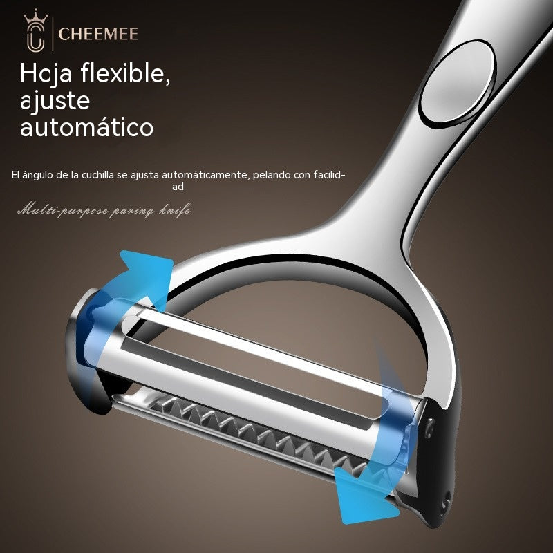 【Compra 1 y llévate 1 gratis】Pelador multifuncional 5 en 1 de acero inoxidable para uso en la cocina.
