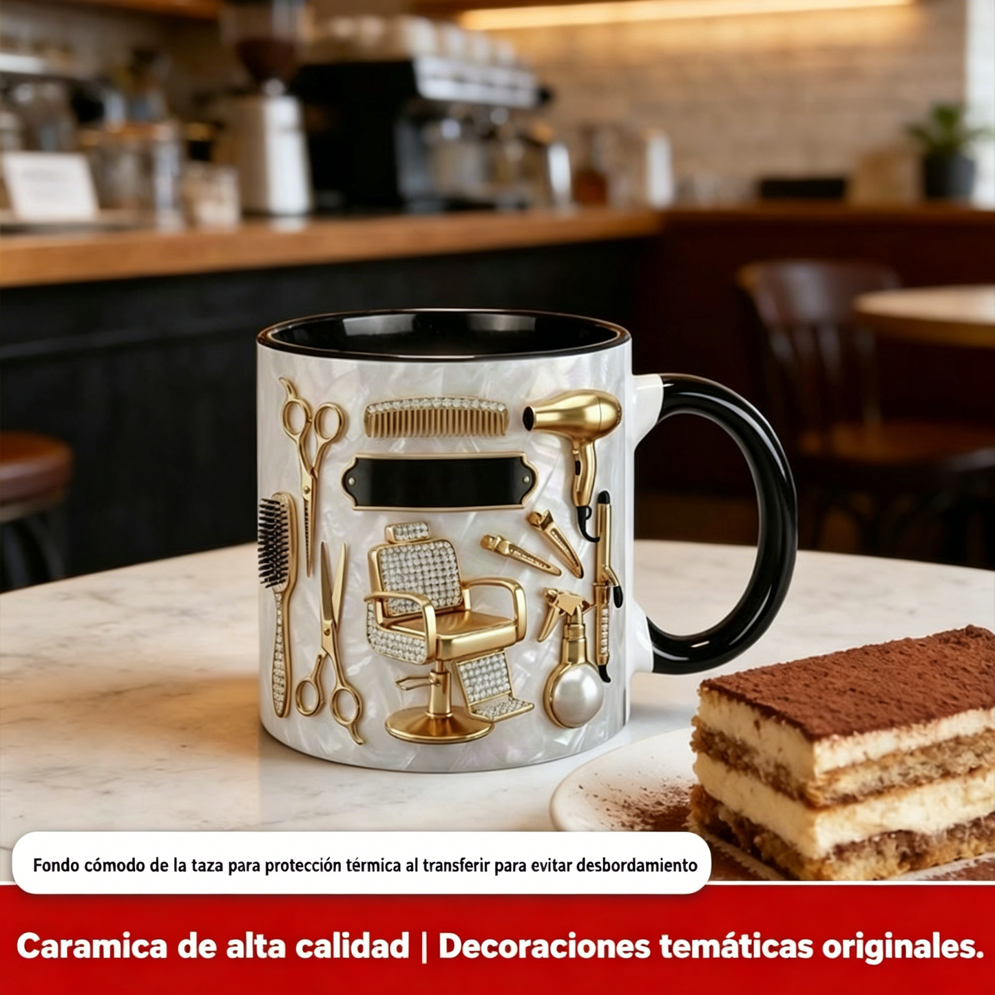 ✨✂️Taza de café de cerámica personalizada, ligera y lujosa