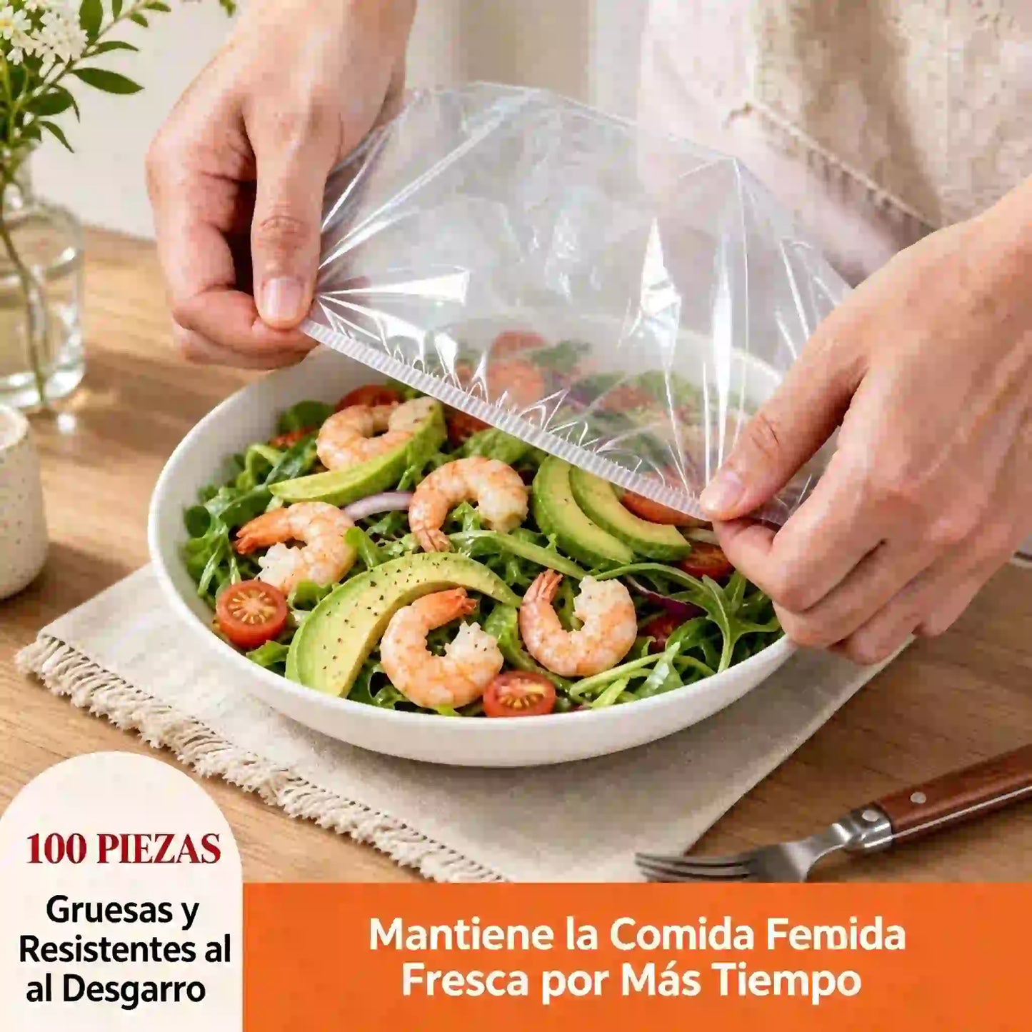 🔥(300 unidades)Solo 24 euros🍽️Funda de plástico antibacteriana extragrande y gruesa apta para uso alimentario