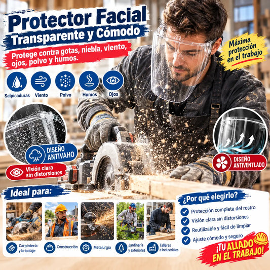 🛡️Protector facial  Protege contra gotas, niebla, viento, ojos, polvo y humos.
