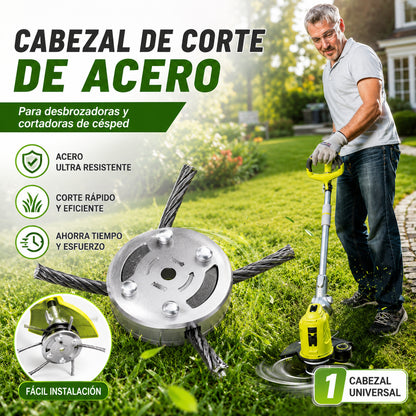 ⏰Compra 1 y llévate 1 gratis🔥 Cabezal de corte reemplazable para cortacésped/desbrozadora - cabezal de corte de acero para cortar césped 🌿✂️⚙️