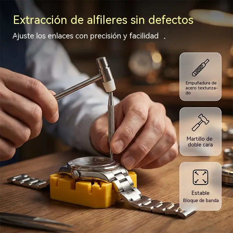 [Juego de 72 piezas] Kit de herramientas para reparación de relojes