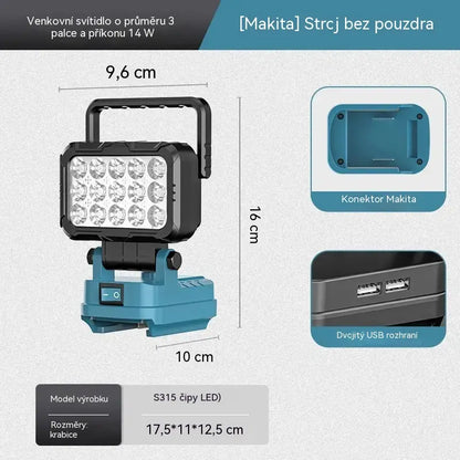 🔄💡Svítilna na lithiovou baterii s USB rozhraním, vhodná pro opravy aut apod.