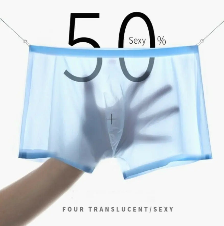 【Juego de 6】Ropa interior transpirable de seda fría para hombre