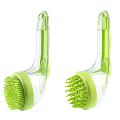 【4 piezas】📢📢¡50% de descuento! ⏰Cepillo de baño para mascotas con mango largo y dispensador de champú