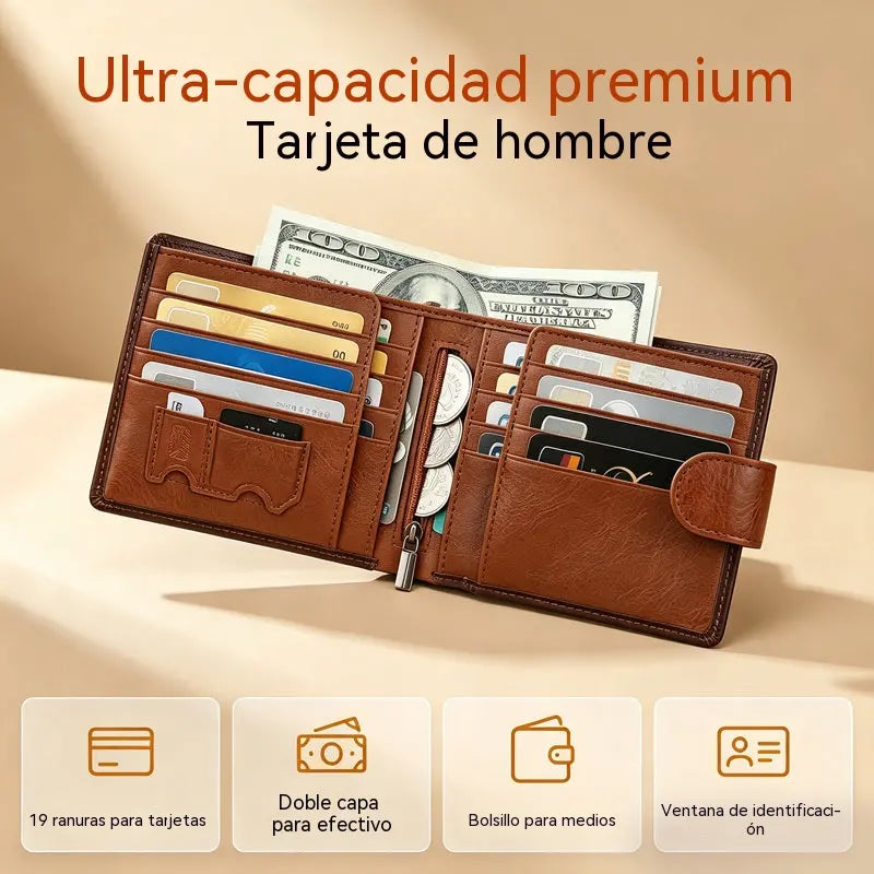 🎁Gran oferta: 50 % de descuento🔥Cartera vintage para hombre con bloqueo RFID