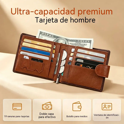 🎁Gran oferta: 50 % de descuento🔥Cartera vintage para hombre con bloqueo RFID