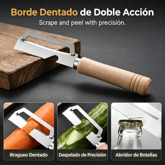 ✅Compra 1 y llévate 1 gratis (2 artículos) 🧅🔪 Pelador de cocina multifuncional: ¡Pela, corta verduras, abre botellas! 🔥