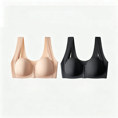 【Juego de 2 piezas】[S-2XL】Sujetador de tallas grandes para mujer, con efecto *push-up* y reductor, que ofrece una gran sujeción y copas moldeadas sin costuras【40-90kg】