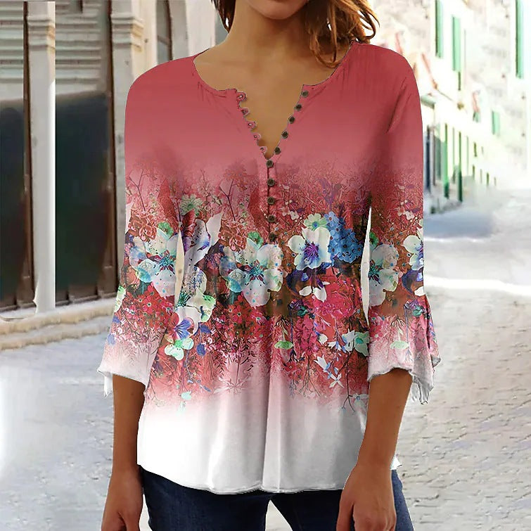 【Oferta limitada – 50% de descuento】 [S-5XL] Camiseta de cuello en V para mujer