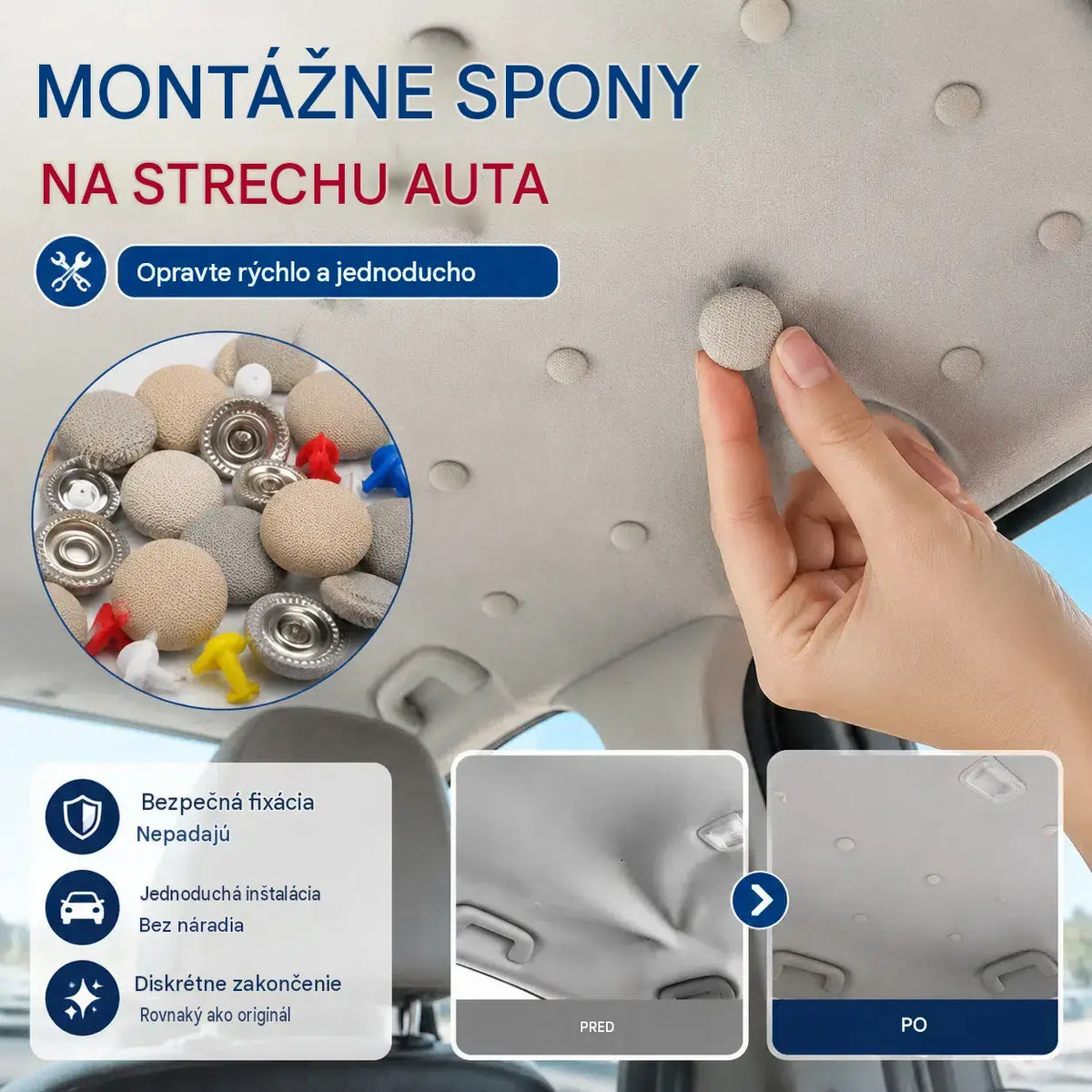 【30 kusov】Pracky na demontáž plátna strechy auta (vrátane montážnej sady nástrojov)