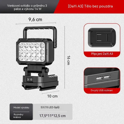 🔄💡Svítilna na lithiovou baterii s USB rozhraním, vhodná pro opravy aut apod.