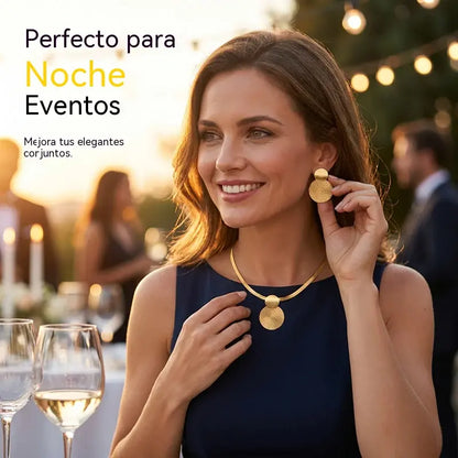 【Collar + Pulsera】 Conjunto de collar y pendientes moderno y elegante  Elegante y clásico, ideal para el día a día y fiestas