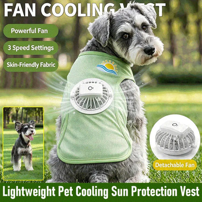 🐶🐱 Nueva ropa para perros con ventilador: chaleco ligero y transpirable con protección solar para el verano, ideal para perros pequeños y medianos.